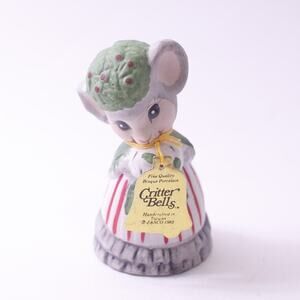 1980, Jasco, Critter Bells, Christmas, Mouse, Porcelain, Bell, ~ 250605-WH 310
